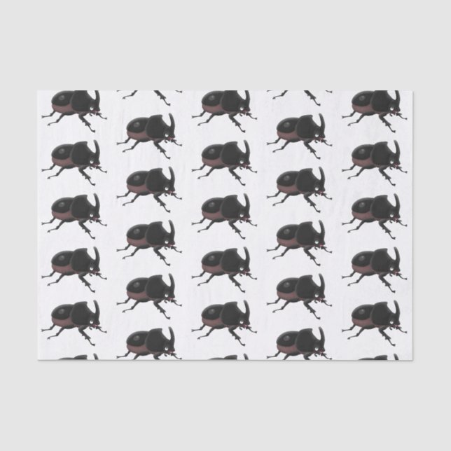 Niedlicher Rhinozerokerkäfer Cartoon Seidenpapier (Vorderseite)