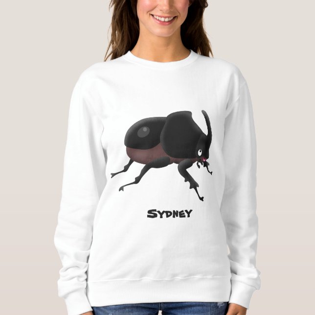 Niedlicher Rhinozerokerkäfer Cartoon Sweatshirt (Vorderseite)