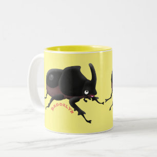 Niedlicher Rhinozerokerkäfer Cartoon Zweifarbige Tasse