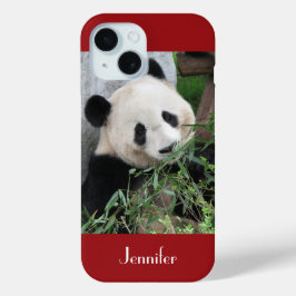 Niedlicher Riesenpanda, dunkelrot, mit Namen verse Case-Mate iPhone Hülle