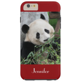 Niedlicher Riesenpanda, dunkelrot, mit Namen verse Case-Mate iPhone Hülle