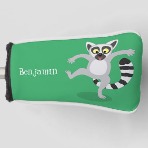 Niedlicher Ring Schwanz lemur Tanz Cartoon Abbildu Golf Headcover