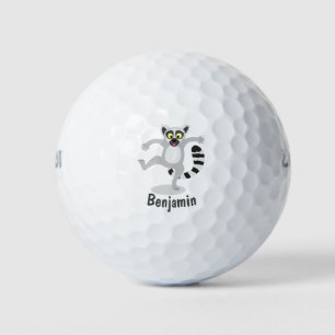 Niedlicher Ring Schwanz lemur Tanz Cartoon Abbildu Golfball