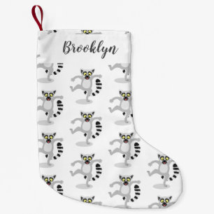 Niedlicher Ring Schwanz lemur Tanz Cartoon Abbildu Kleiner Weihnachtsstrumpf