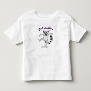 Niedlicher Ring Schwanz lemur Tanz Cartoon Abbildu Kleinkind T-shirt