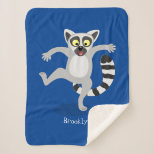 Niedlicher Ring Schwanz lemur Tanz Cartoon Abbildu Sherpadecke