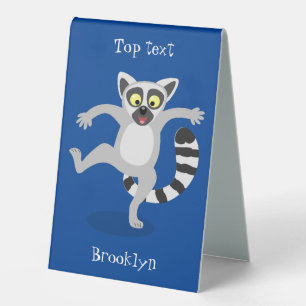 Niedlicher Ring Schwanz lemur Tanz Cartoon Abbildu Tischaufsteller
