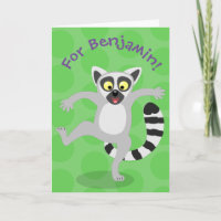 Niedlicher Ring Schwanz Lemur Tanz Cartoon Illustr