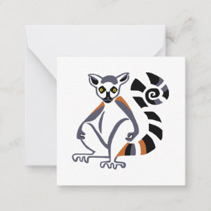 Niedlicher Ringschwanzlemur - gefährdetes Tier - Mitteilungskarte