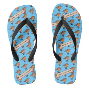 Niedlicher Robin Rockin' Das Retro-Muster der Flip Flops