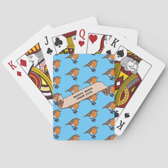 Niedlicher Robin Rockin' Robin Poker Club Spielkarten (Rückseite)