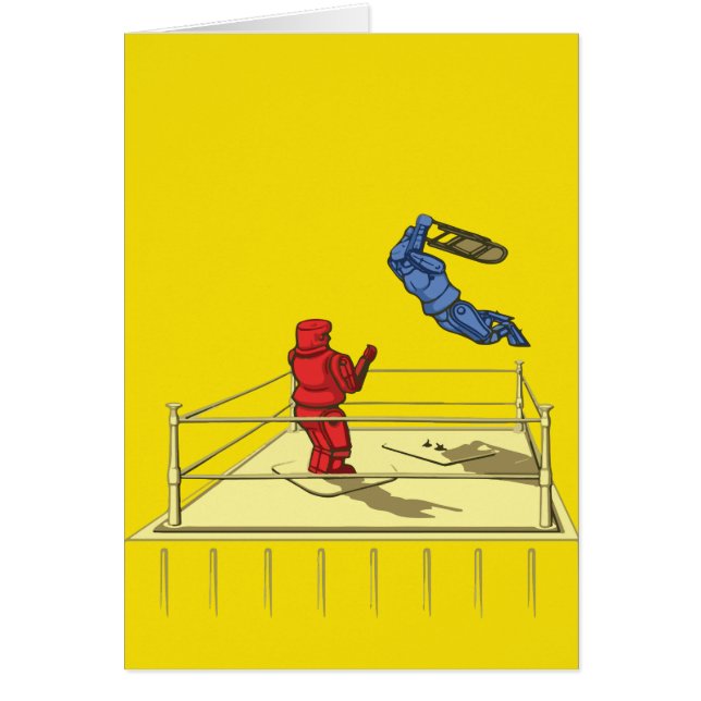 Niedlicher Robot Wrestling Cartoon (Vorne)
