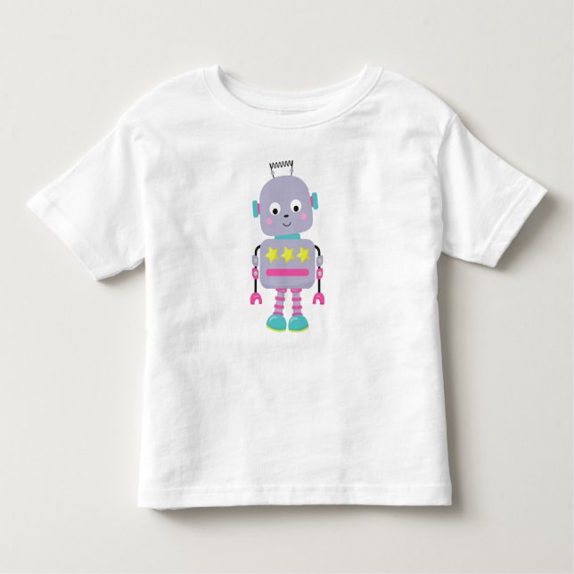 Niedlicher Roboter, Alberner Roboter, Funny Robot, Kleinkind T-shirt (Vorderseite)