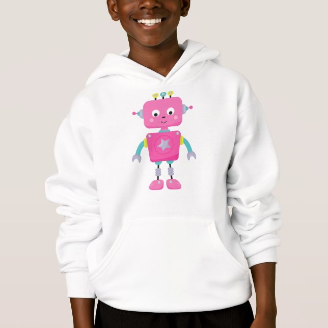 Niedlicher Roboter, Funny Robot, Alberner Roboter, Hoodie (Vorderseite)