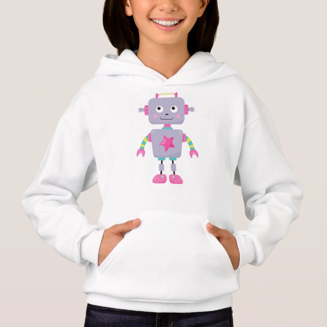 Niedlicher Roboter, Funny Robot, Alberner Roboter, Hoodie (Vorderseite)
