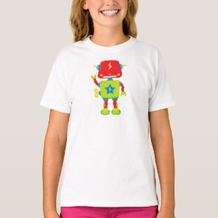 Niedlicher Roboter, Funny Robot, farbenfroher Robo T-Shirt