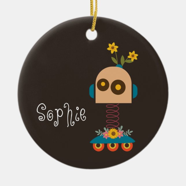 Niedlicher Roboter Keramik Ornament (Vorne)