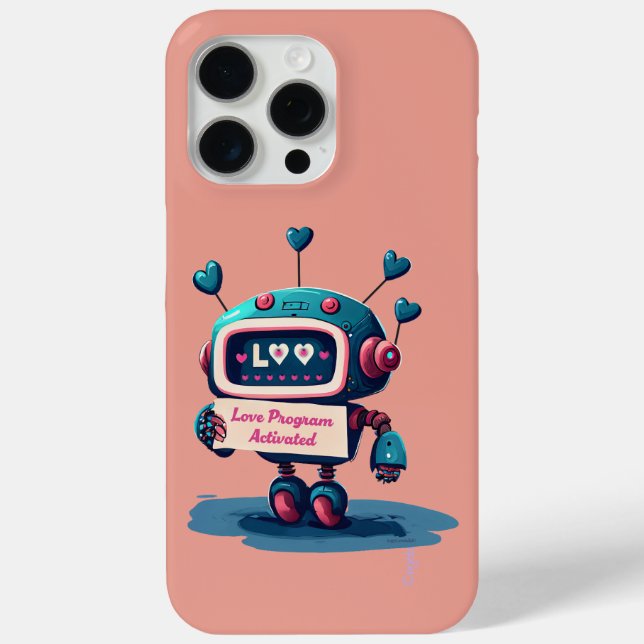 Niedlicher Roboter mit aktivierter Liebe-iPhone-Fa Case-Mate iPhone Hülle (Rückseite)