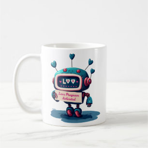 Niedlicher Roboter mit Liebe Valentines Message T- Kaffeetasse