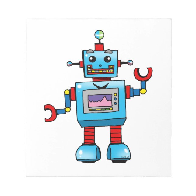Niedlicher Roboter Notizblock (Vorderseite)
