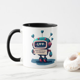 Niedlicher Roboter, umarmt mich für eine Umladung, Tasse