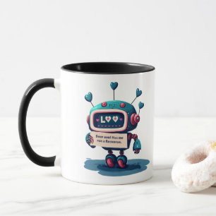 Niedlicher Roboter, umarmt mich für eine Umladung, Tasse