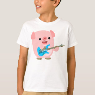 Niedlicher Rockin Cartoon-Schwein-KinderT - Shirt