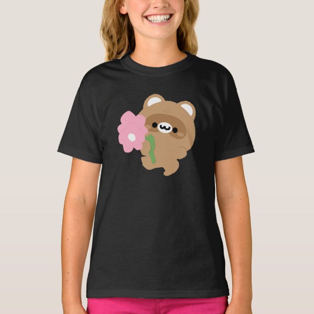 Niedlicher romantischer Biber T-Shirt (Vorderseite)