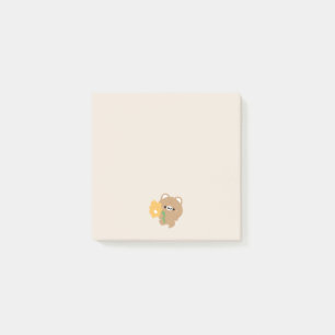 Niedlicher romantischer Braunbär Post-it Klebezettel