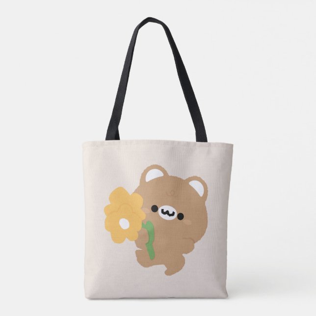 Niedlicher romantischer Braunbär Tasche (Rückseite)