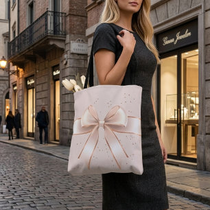 Niedlicher romantischer Satin-Rosa-Bogen Tasche