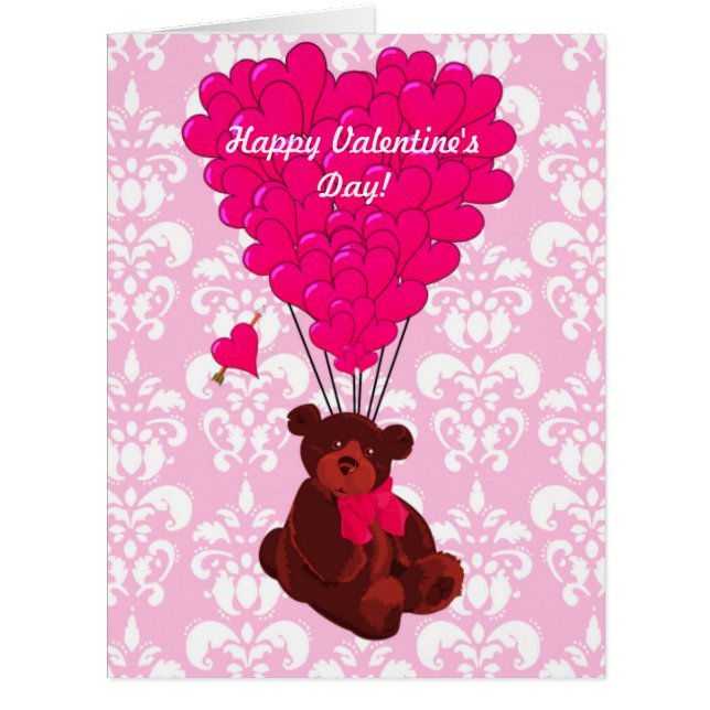 Niedlicher romantischer Teddybär Valentinstag (Vorderseite)