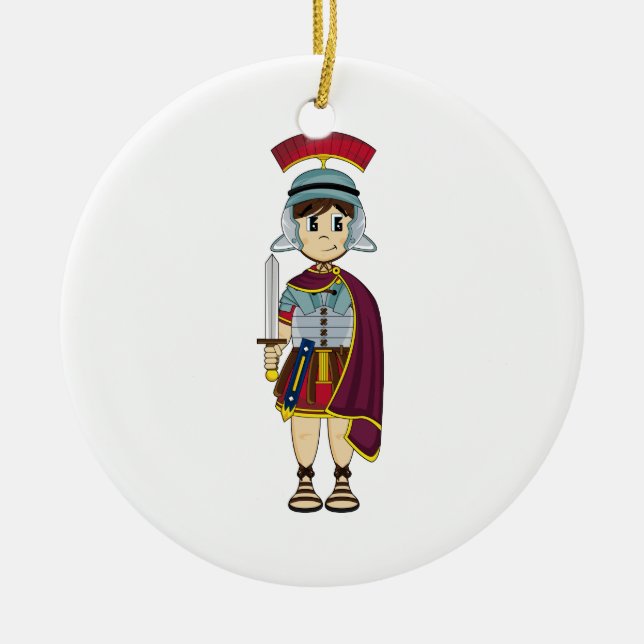 Niedlicher römischer Soldat Keramikornament (Vorne)