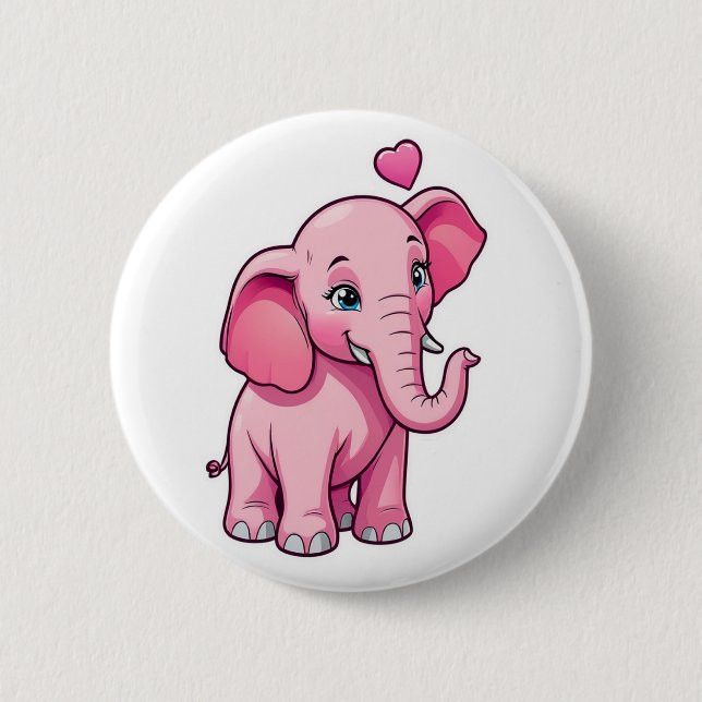 Niedlicher rosa Babyelefon mit Liebe Button (Vorderseite)