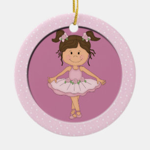 Niedlicher rosa Ballett-Stern der Ballerina-3 Keramikornament