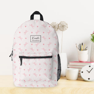 Niedlicher rosa Bow & Heft Coquette - Name des ben Bedruckter Rucksack