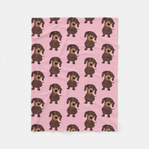 Niedlicher rosa Dackel-Decke Weiner Wurst-Hund Fleecedecke
