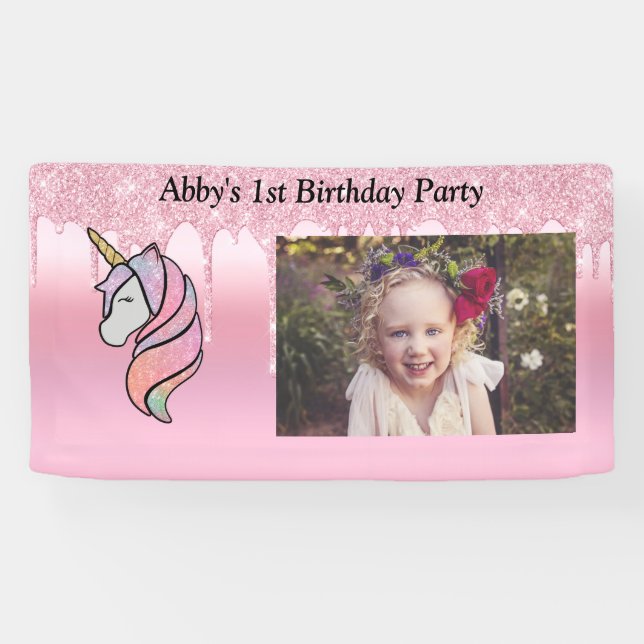 Niedlicher rosa Drilling-Glitzer Banner (Horizontal)