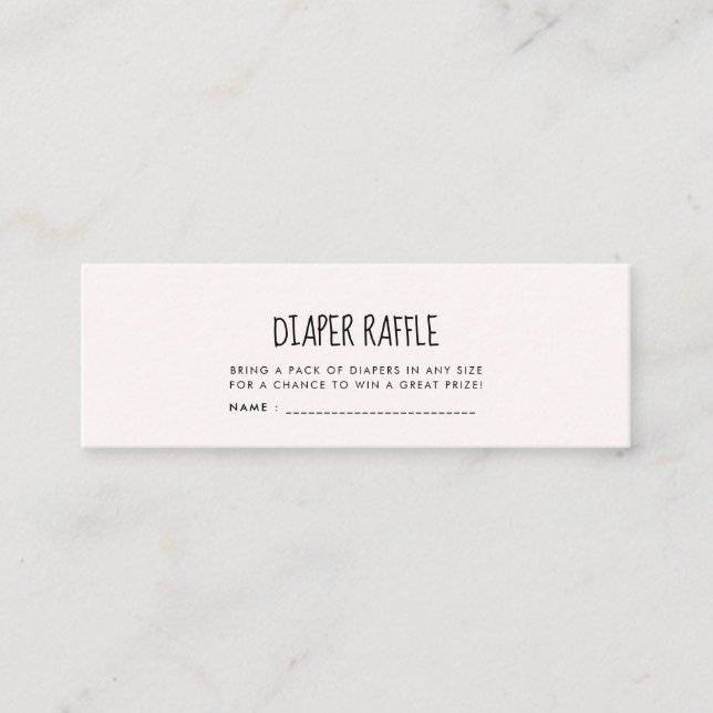 Niedlicher rosa Elefant Babydusche-Windel-Gewinnsp Mini Visitenkarte (Vorderseite)