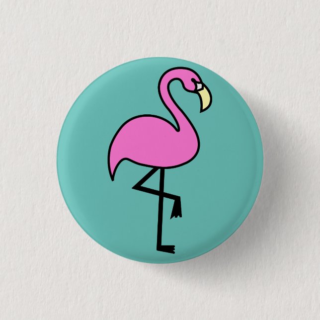 Niedlicher rosa Flamingo-Abzeichen-Button-Knopf Button (Vorderseite)