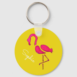 Niedlicher Rosa Flamingo-Vogel Schlüsselanhänger