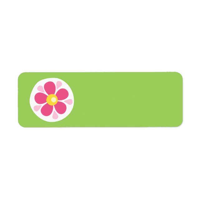 Niedlicher rosa Frühlingskreis Blume, weißer Kreis (Vorne)