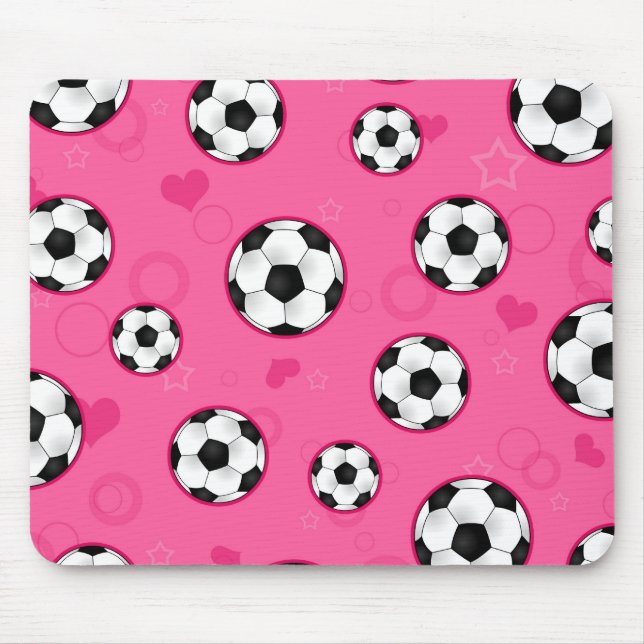 Niedlicher rosa Fußball-Stern-Druck Mousepad (Vorne)