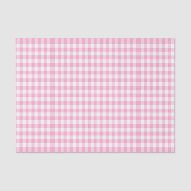 niedlicher rosa Gingham, girly Seidenpapier (Vorderseite)