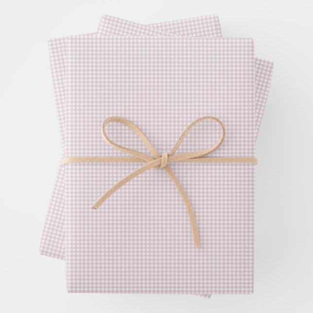 Niedlicher Rosa Gingham, klassischer Klassiker, ka Geschenkpapier Set (Beispiel)