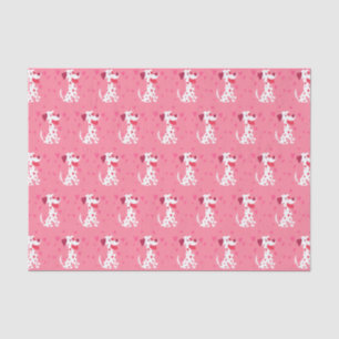 Niedlicher rosa Herzenvalentine-Dalmatiner Seidenpapier