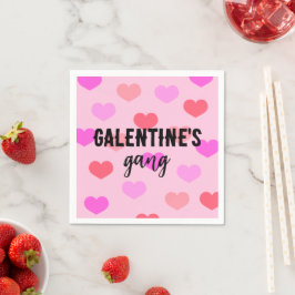Niedlicher rosa Herzgalentinstag Serviette