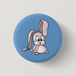 Niedlicher rosa Kaninchen-Cartoon Button