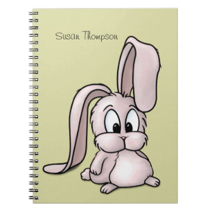 Niedlicher Rosa-Kaninchen-Cartoon Notizblock