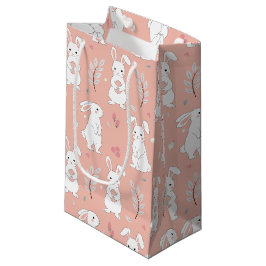 Niedlicher Rosa-Kaninchenfrühling Kleine Geschenktüte